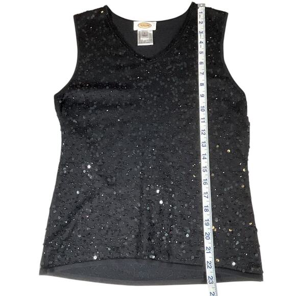 Vintage Talbots Black Sequin Sleeveless Black Top Size Small Silk Blend Night Ou - Picture 7 of 10